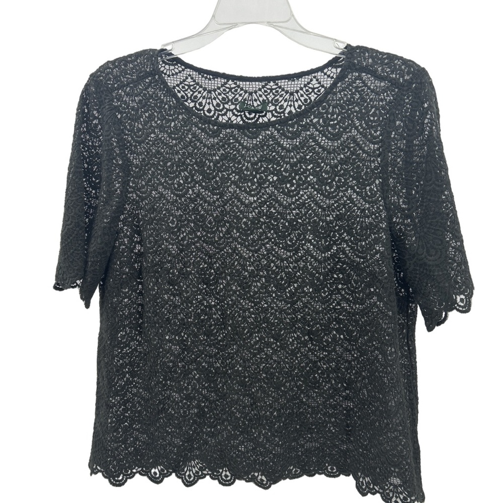 J.Crew Elegant Black Lace Blouse